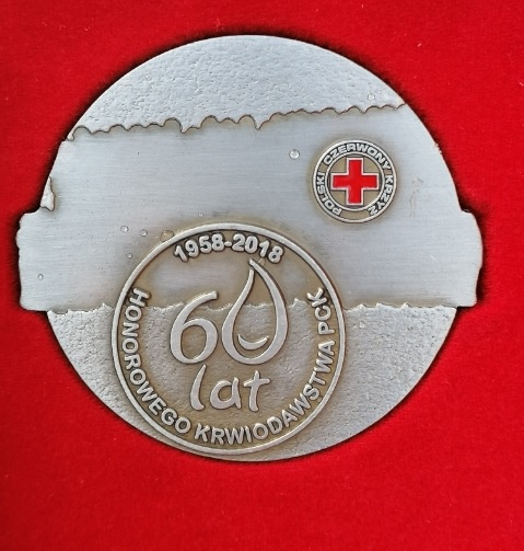 Medal 60-lecia Honorowego Krwiodawstwa Polskiego Czerwonego Krzyża